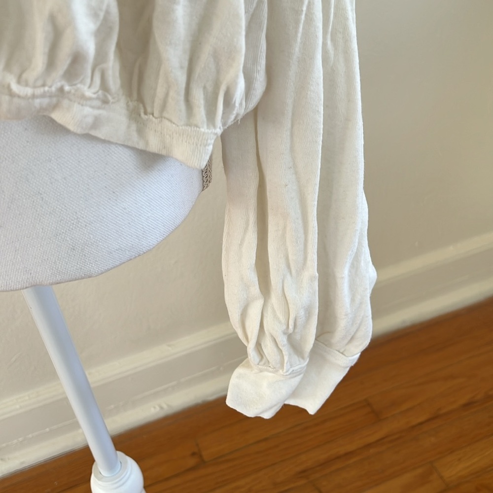 NWT Free People white long sleeve crop top - Picture 4 of 7
